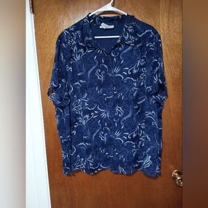 Sag Harbor Blue and White Paisley Top